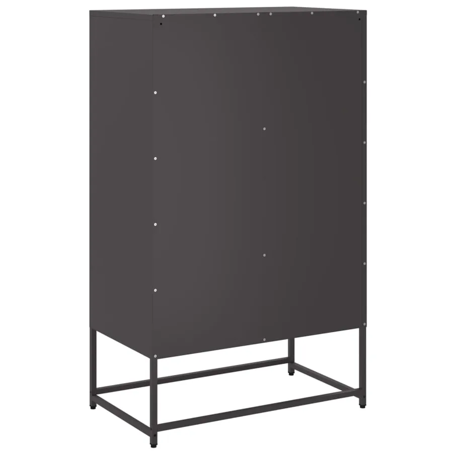 Buffet haut noir 68x39x111,5 cm acier - 7
