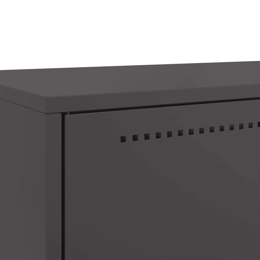 Buffet haut noir 68x39x111,5 cm acier - 9