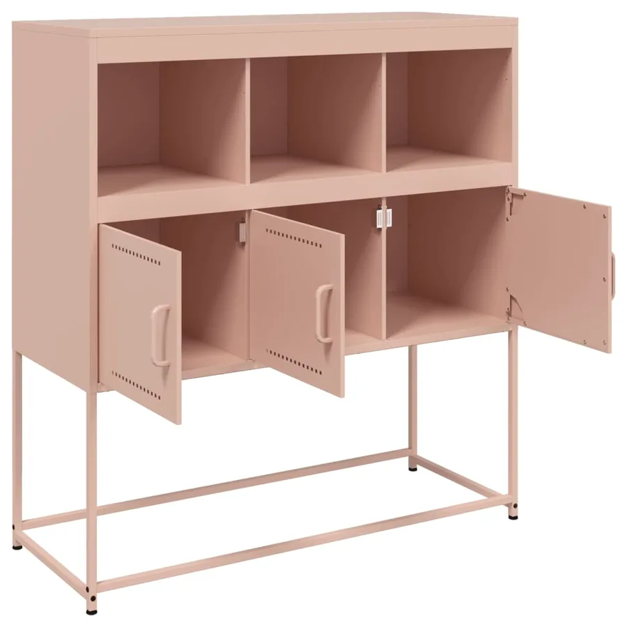 Buffet rose 100,5x39x107 cm acier - 10