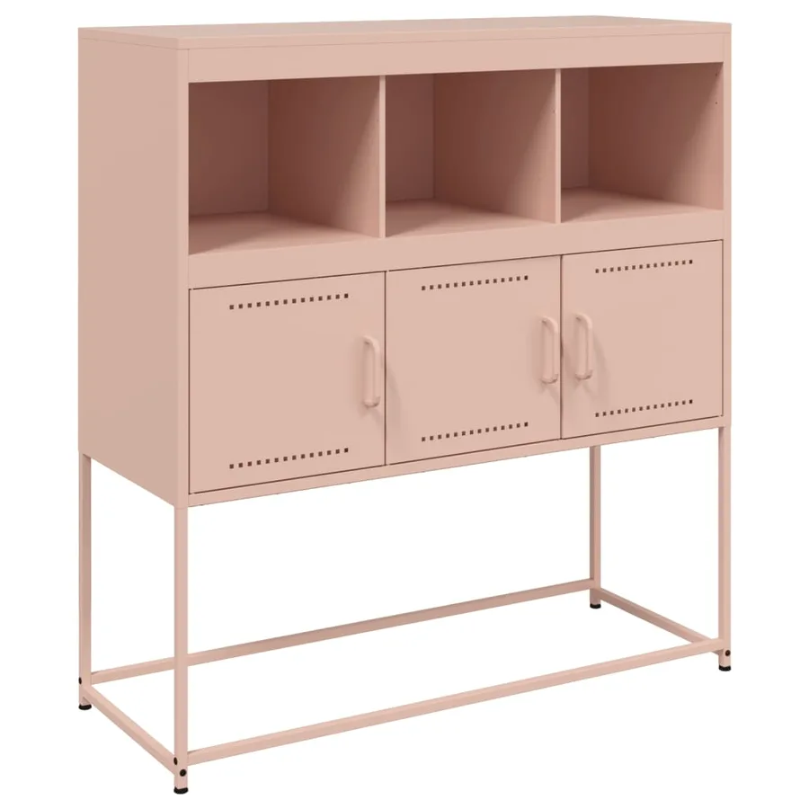 Buffet rose 100,5x39x107 cm acier - 2
