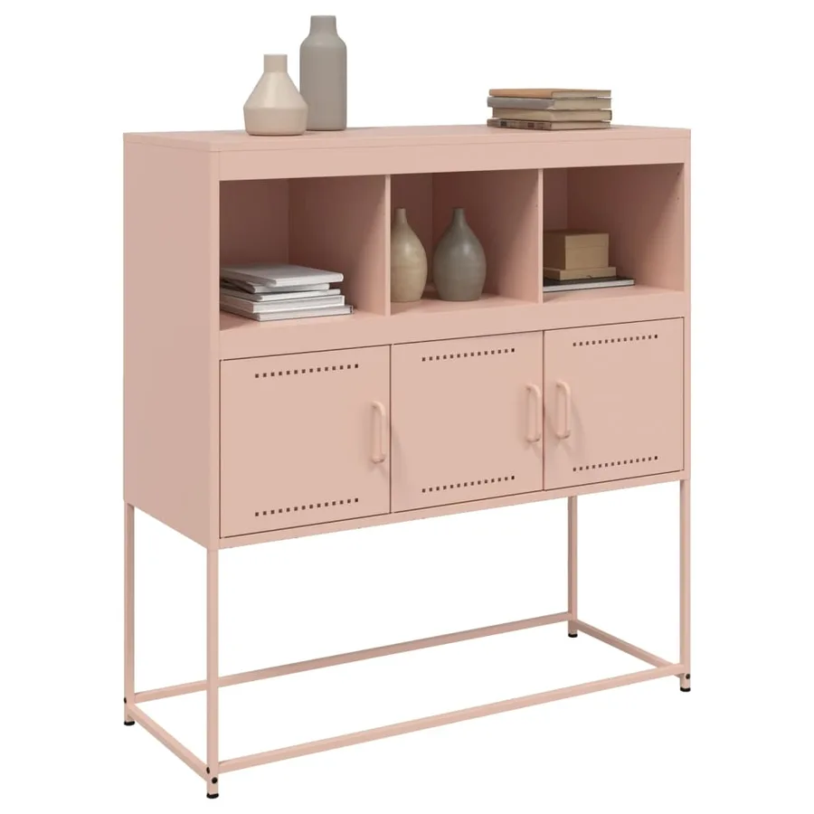 Buffet rose 100,5x39x107 cm acier - 4