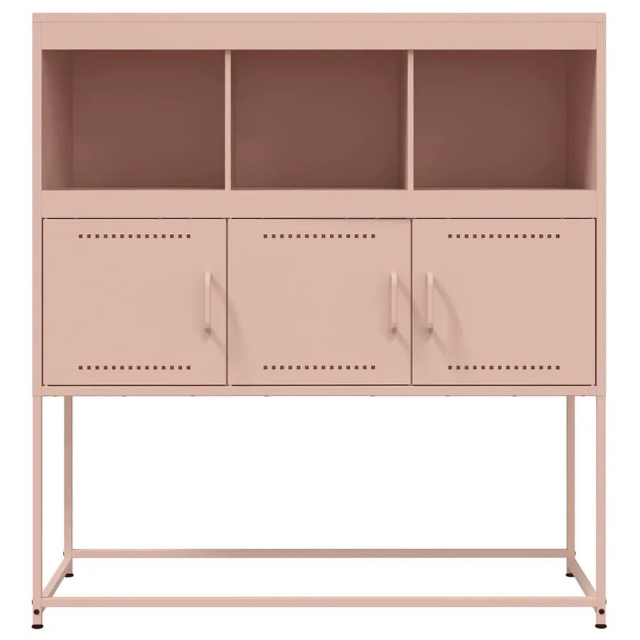 Buffet rose 100,5x39x107 cm acier - 6