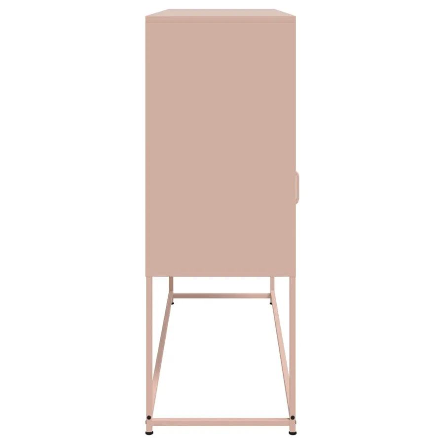 Buffet rose 100,5x39x107 cm acier - 7
