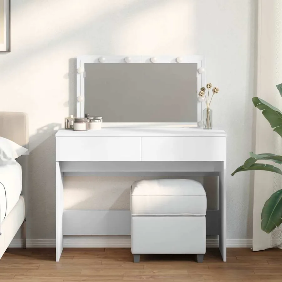Coiffeuse avec LED blanc 100x40x120 cm