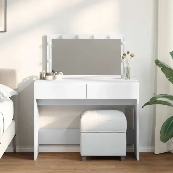 Coiffeuse avec LED blanc 100x40x120 cm