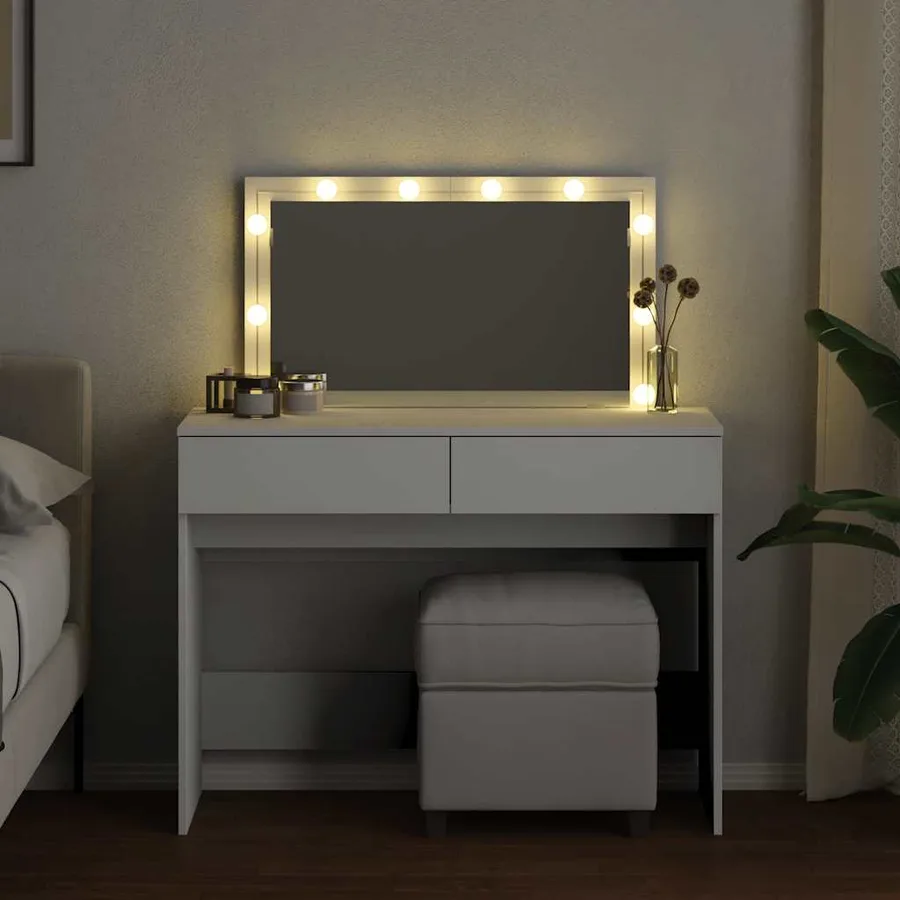 Coiffeuse avec LED blanc 100x40x120 cm - 3