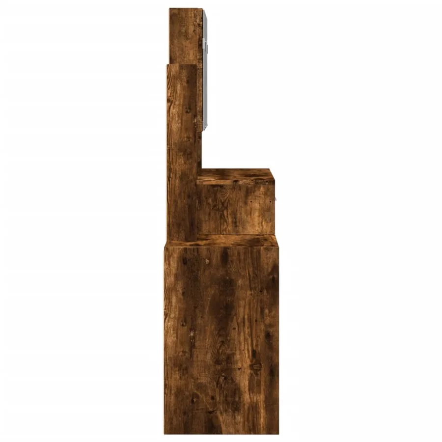 Coiffeuse avec armoire chêne fumé 80x35x132 cm - 6