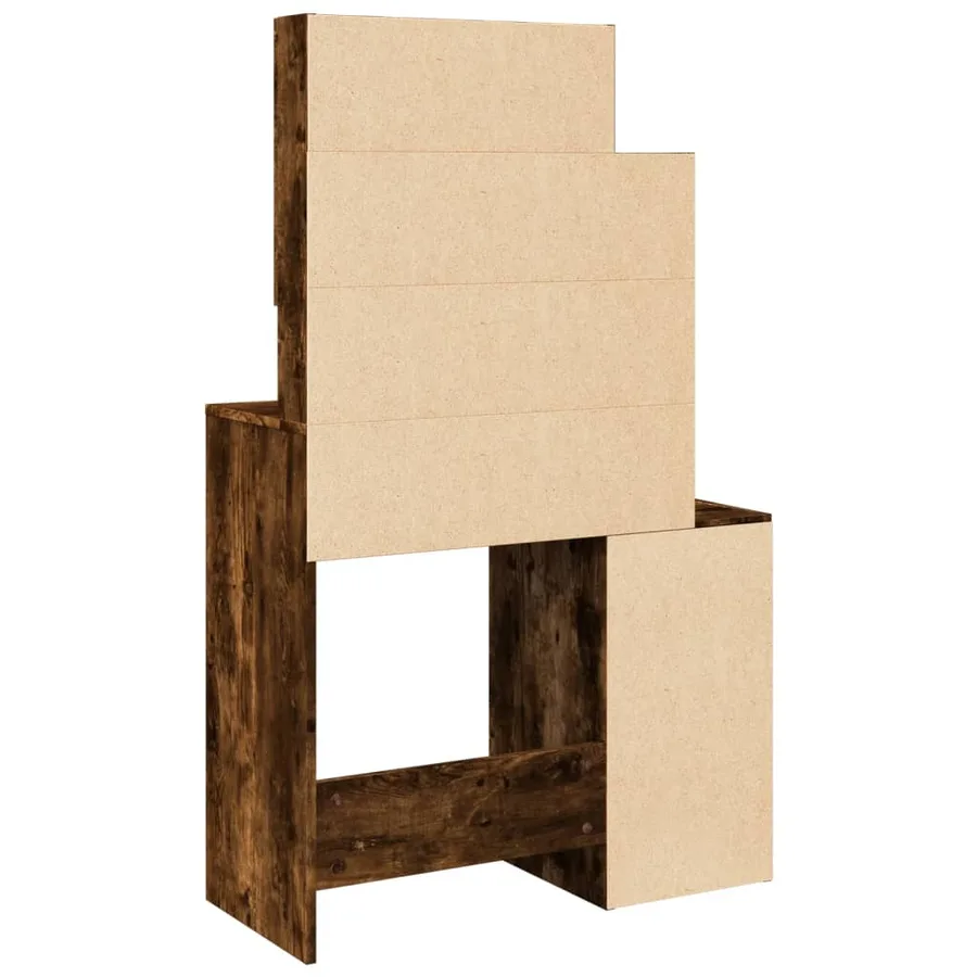 Coiffeuse avec armoire chêne fumé 80x35x132 cm - 7
