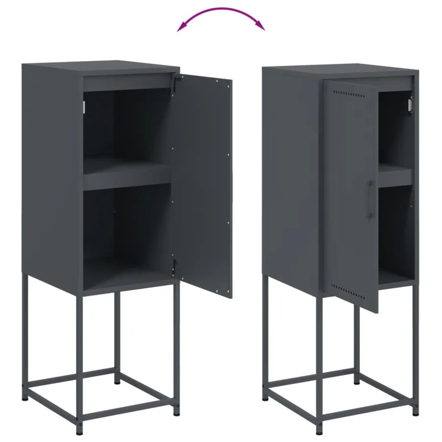 Buffet haut anthracite 36x39x107 cm acier - 10