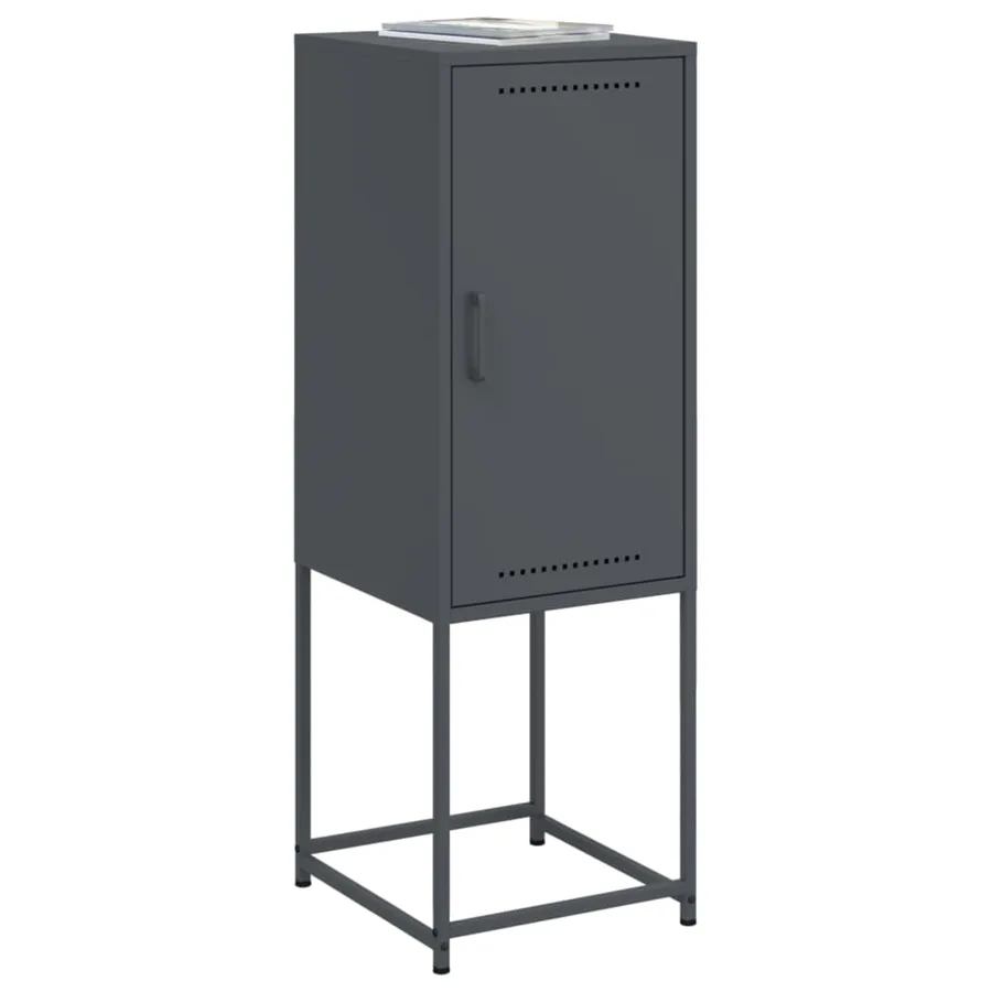 Buffet haut anthracite 36x39x107 cm acier - 4
