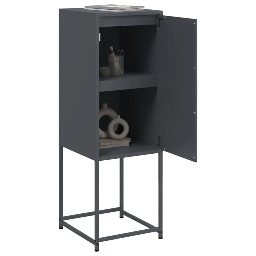 Buffet haut anthracite 36x39x107 cm acier - 5