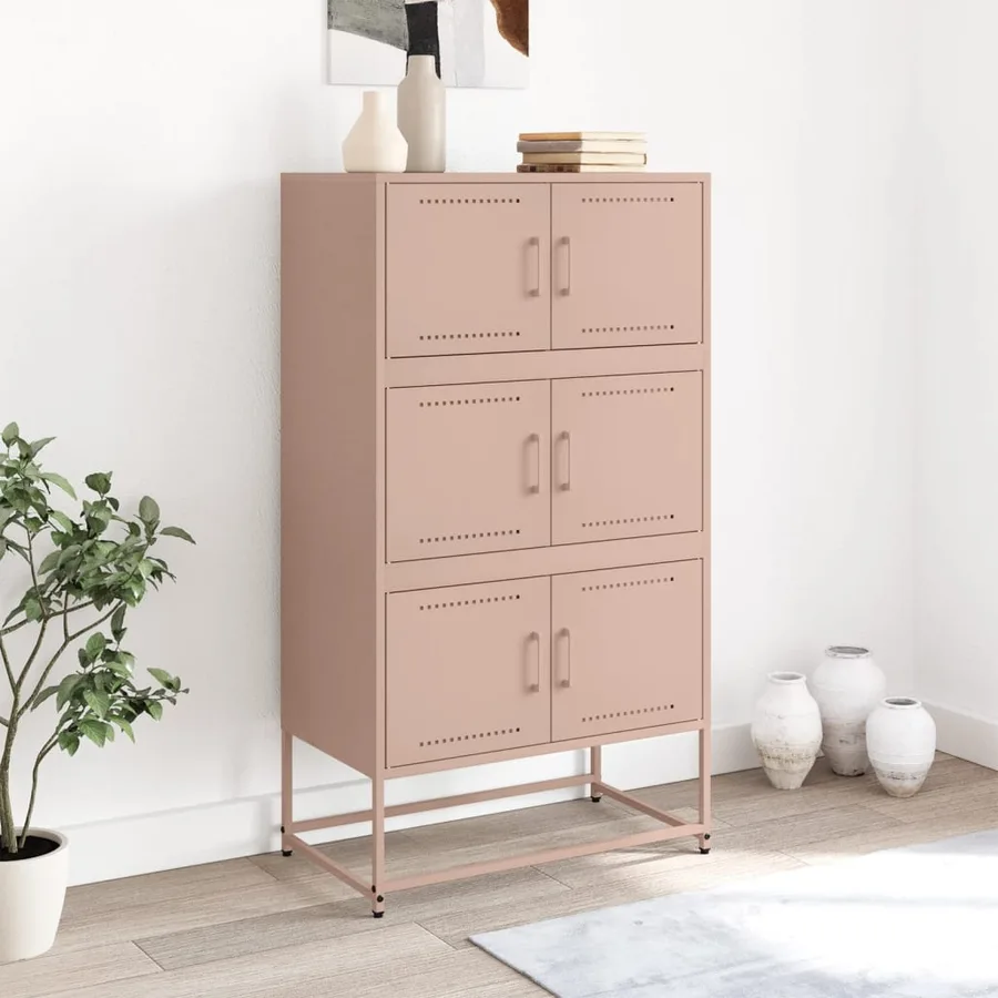 Buffet rose 68,5x38,5x123,5 cm acier - 3