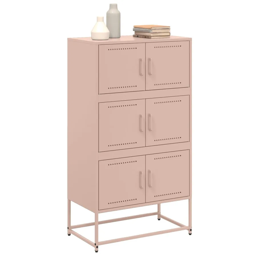 Buffet rose 68,5x38,5x123,5 cm acier - 4