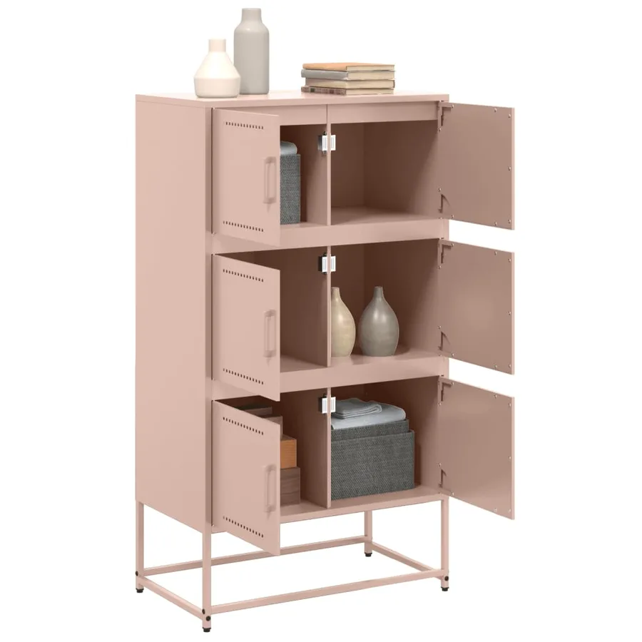 Buffet rose 68,5x38,5x123,5 cm acier - 5