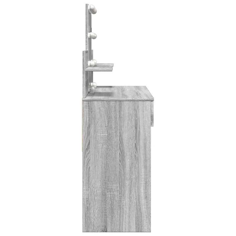 Coiffeuse avec LED sonoma gris 100x40x130 cm - 6