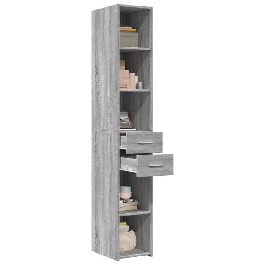 Buffet haut sonoma gris 30x42,5x185 cm bois d'ingénierie - 3