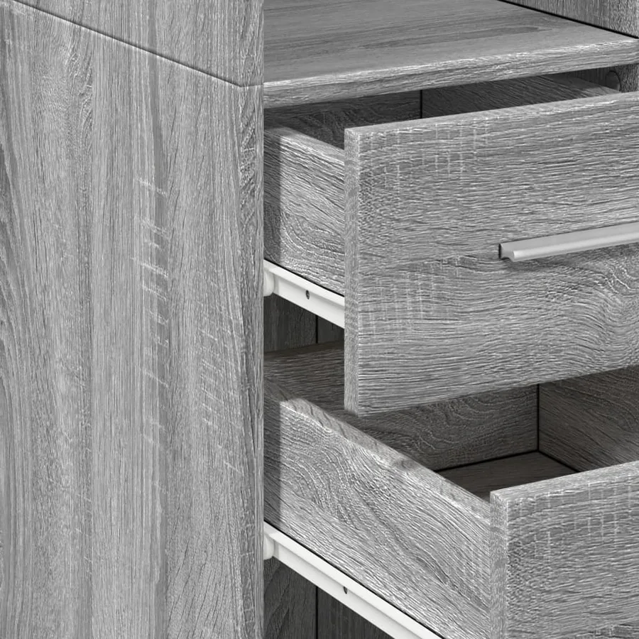 Buffet haut sonoma gris 30x42,5x185 cm bois d'ingénierie - 7