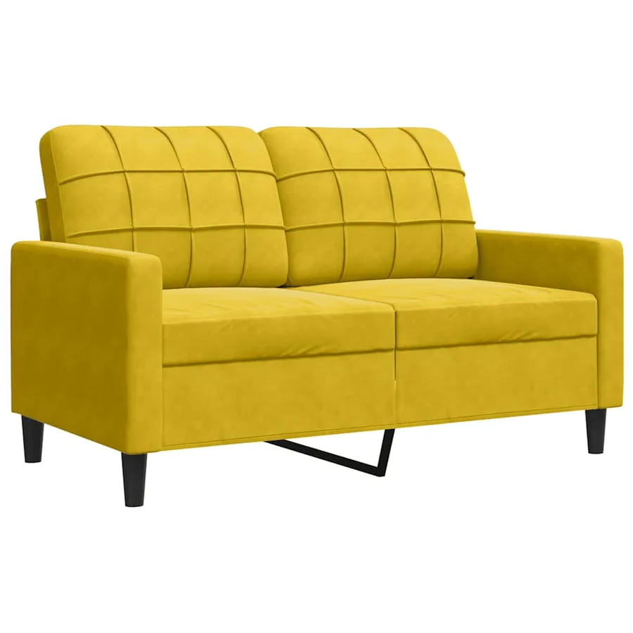 Ensemble de canapés 3 pcs avec coussins Jaune Velours - 4