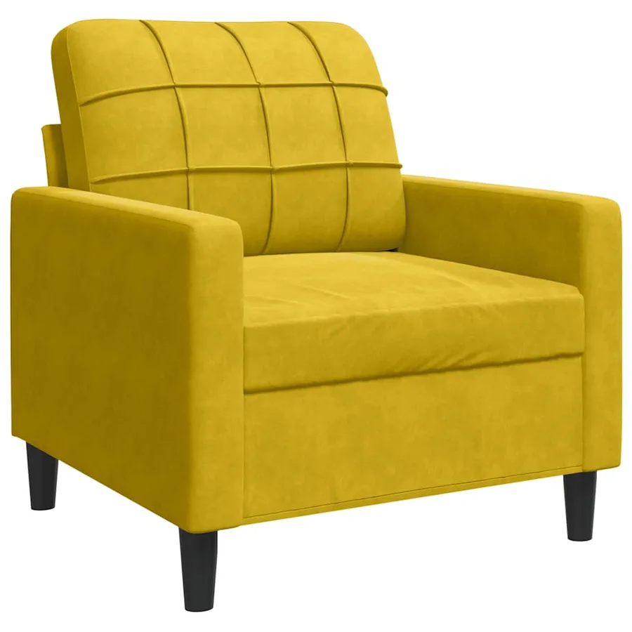 Ensemble de canapés 3 pcs avec coussins Jaune Velours - 5