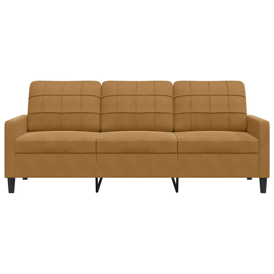 Canapé à 3 places Marron 180 cm Velours - 4