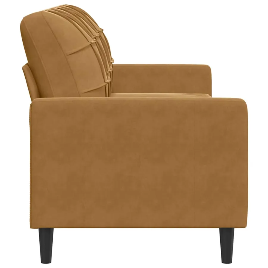 Canapé à 3 places Marron 180 cm Velours - 5
