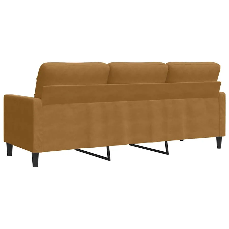 Canapé à 3 places Marron 180 cm Velours - 6