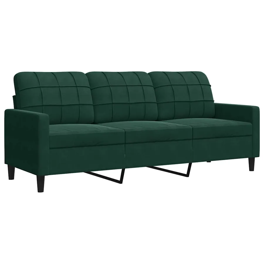 Canapé à 3 places Vert foncé 180 cm Velours - 2
