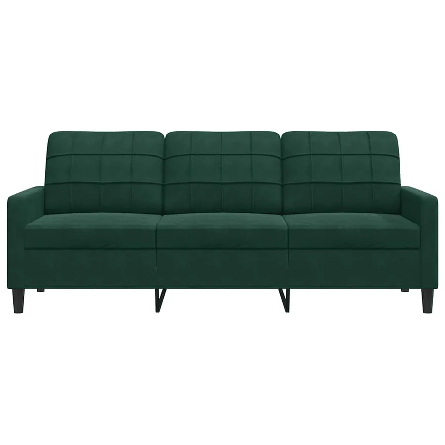 Canapé à 3 places Vert foncé 180 cm Velours - 4