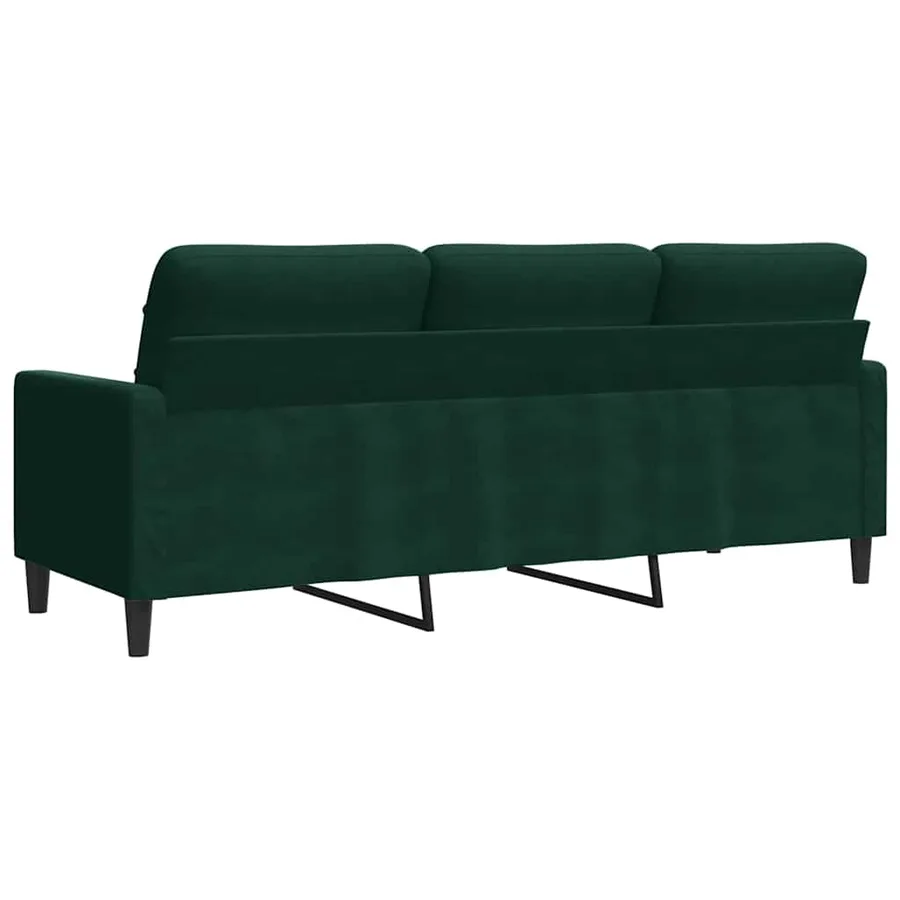 Canapé à 3 places Vert foncé 180 cm Velours - 6