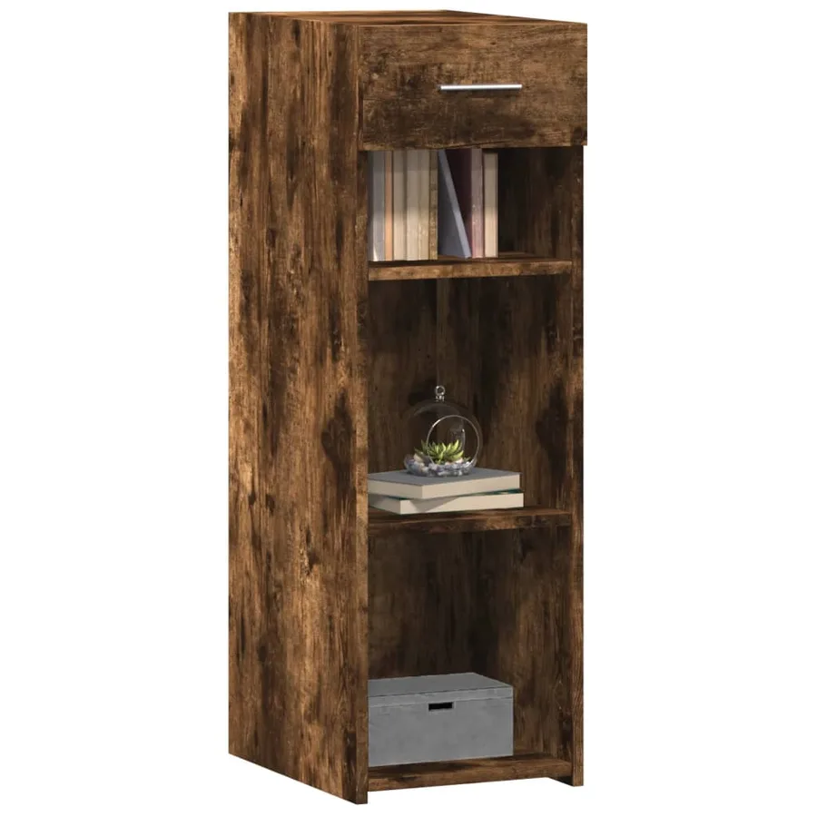Buffet chêne fumé 30x42,5x93 cm bois d'ingénierie - 3