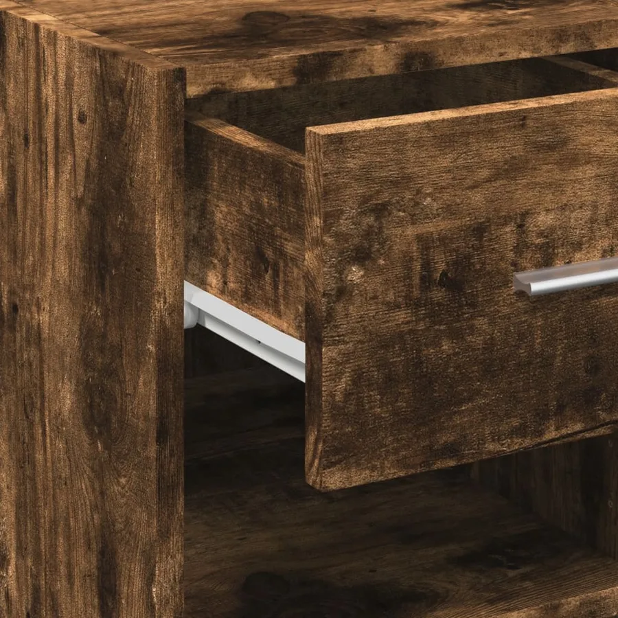 Buffet chêne fumé 30x42,5x93 cm bois d'ingénierie - 8