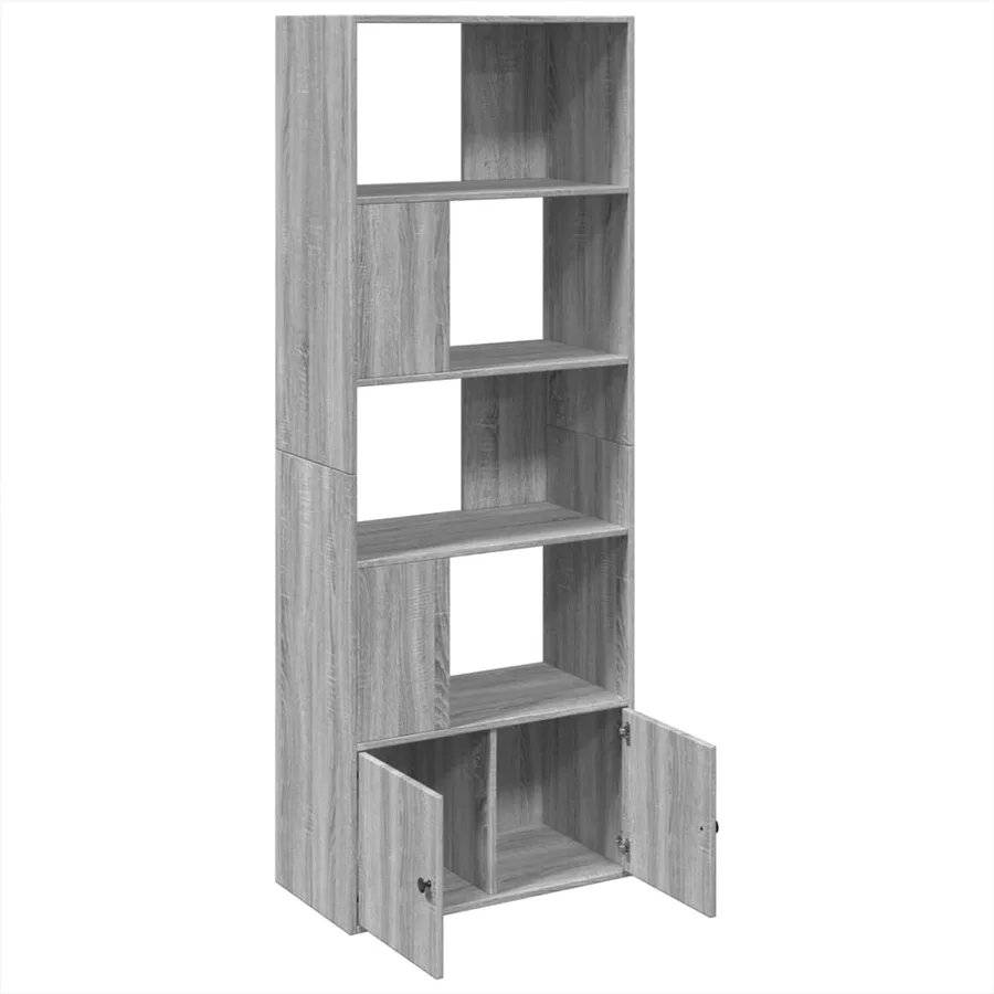 Bibliothèque sonoma gris 70x36x189 cm bois d'ingénierie - 6