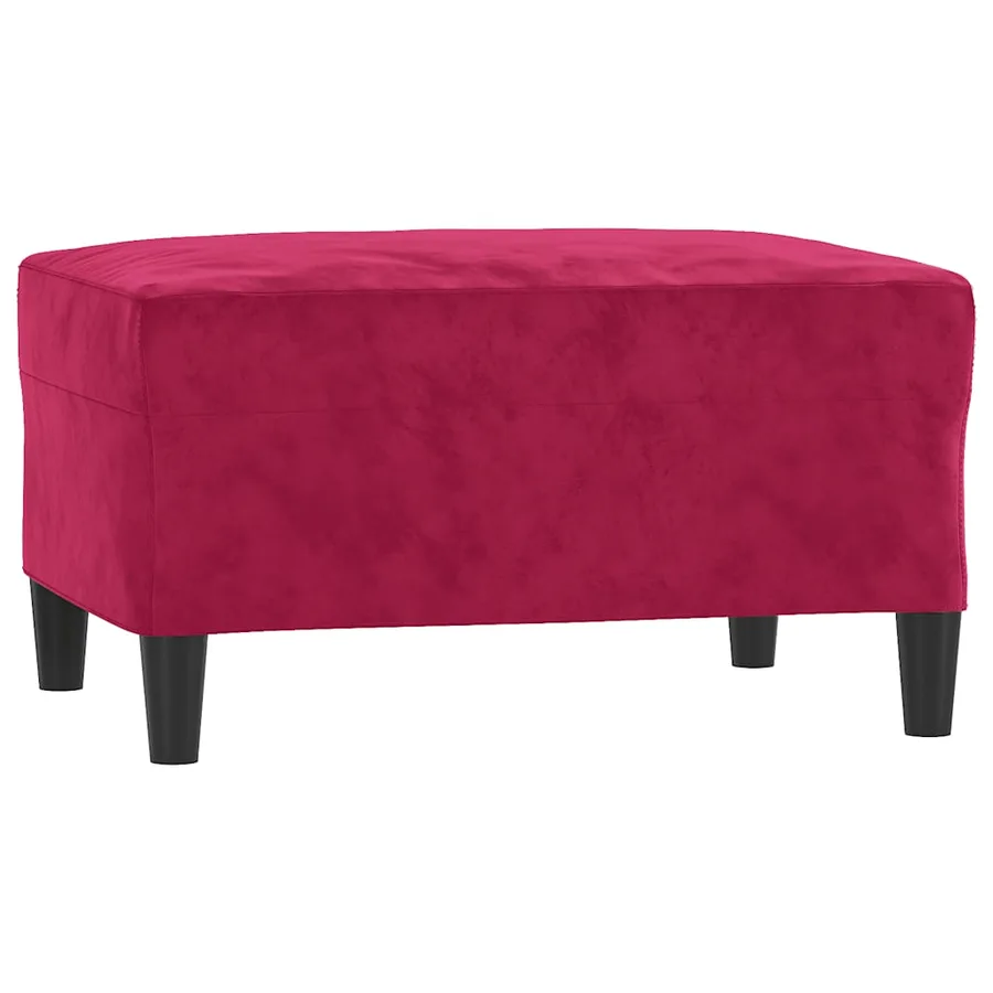 Ensemble de canapés 3 pcs avec coussins rouge bordeaux velours - 5