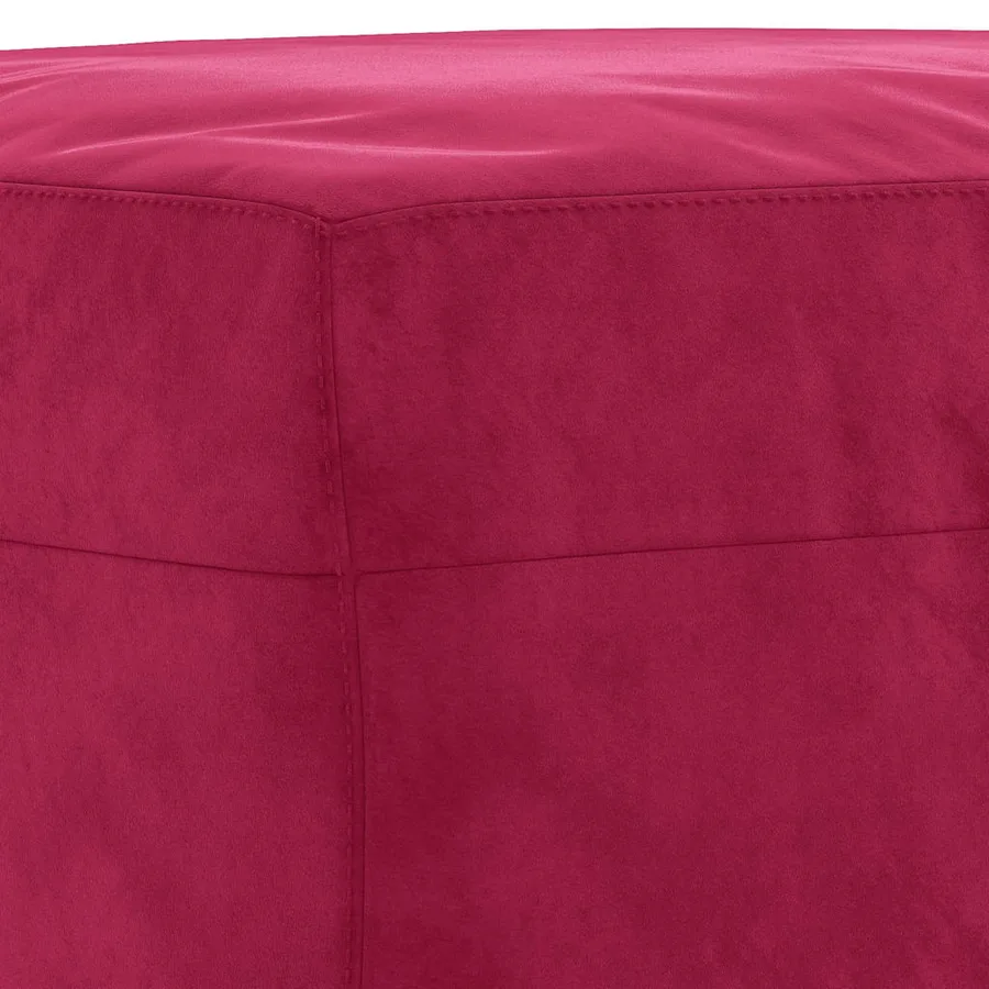 Ensemble de canapés 3 pcs avec coussins rouge bordeaux velours - 8