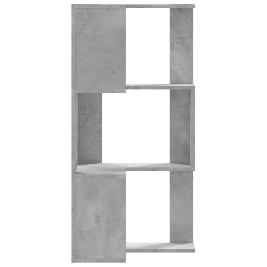 Bibliothèque d'angle à 3 niveaux gris béton bois d'ingénierie - 5