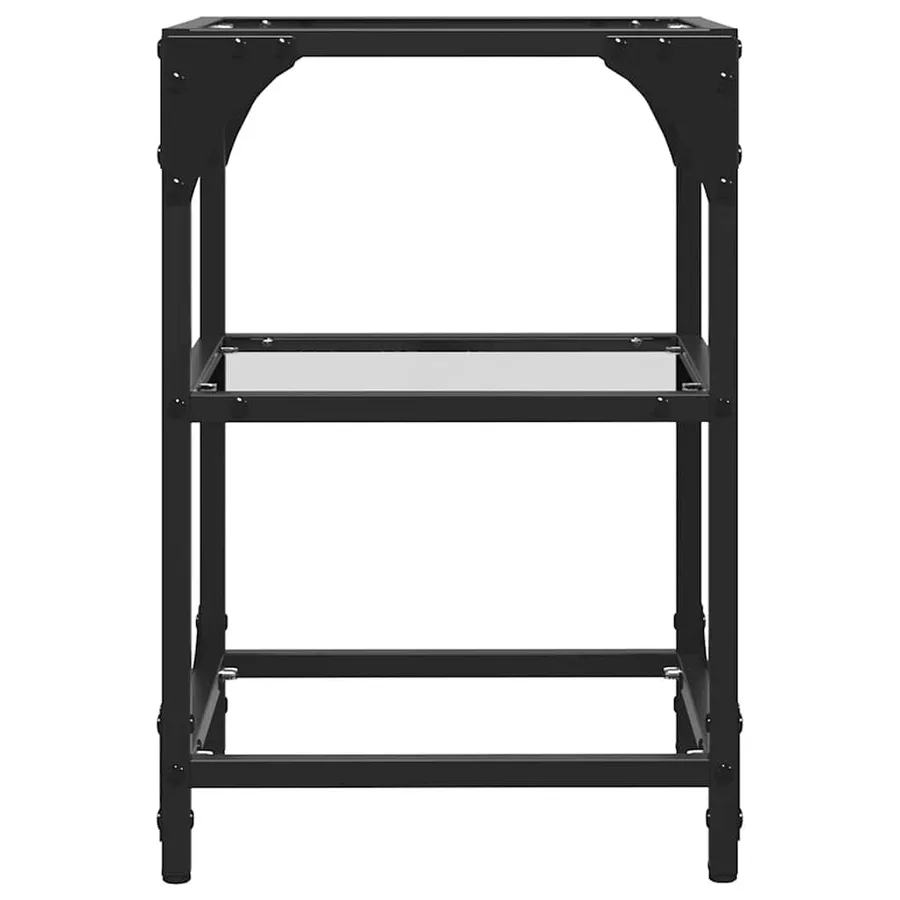Tables basses avec dessus en verre transparent 2 pcs acier - 5