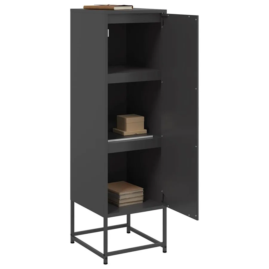 Buffet haut noir 36x39x123 cm acier - 5