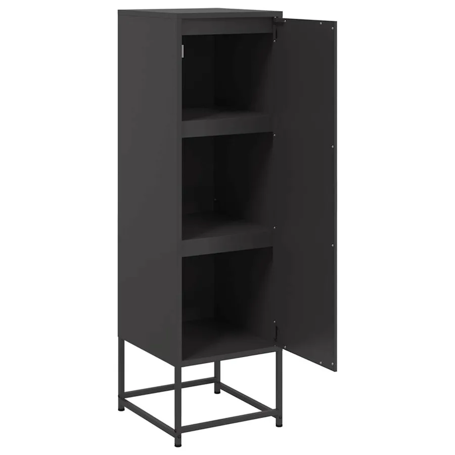 Buffet haut noir 36x39x123 cm acier - 9