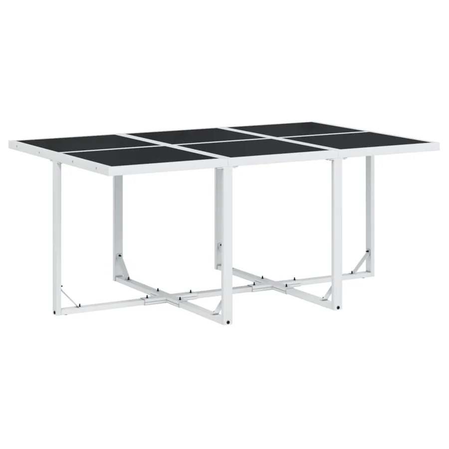 Ensemble à manger de jardin avec coussins 11pcs blanc textilène - 3