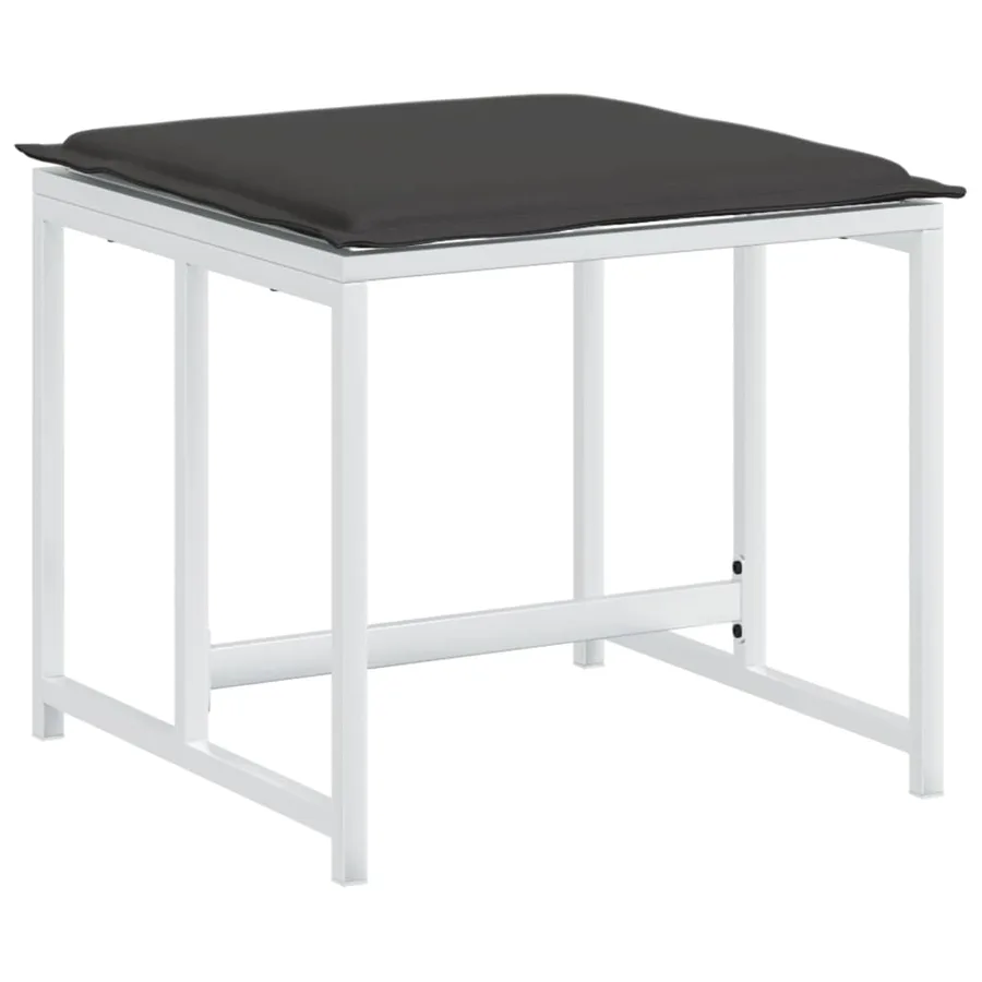 Ensemble à manger de jardin avec coussins 11pcs blanc textilène - 5