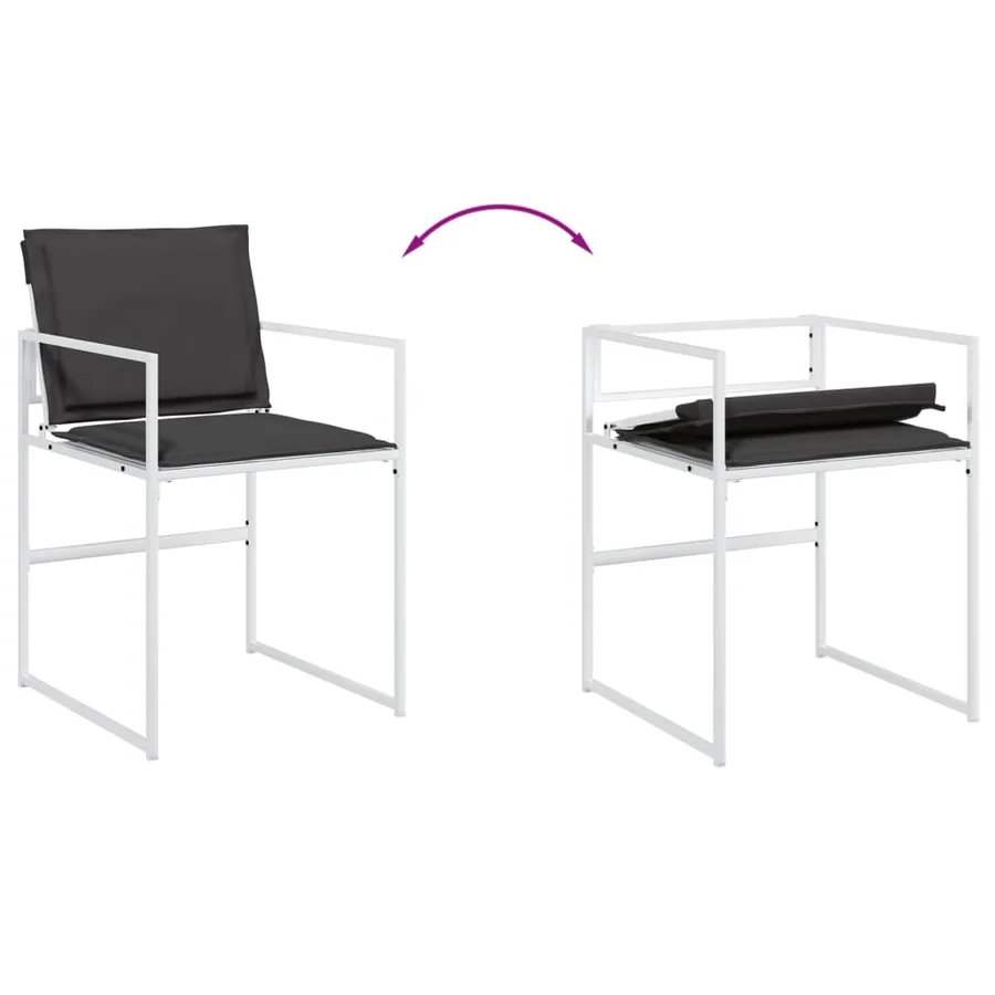 Ensemble à manger de jardin avec coussins 11pcs blanc textilène - 7