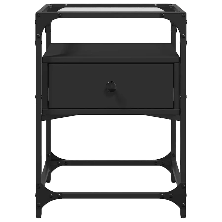 Tables de chevet 2 pcs noir 40x40x55 cm bois d’ingénierie - 4