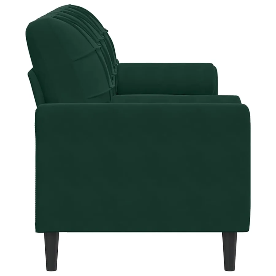 Canapé 3 places avec oreillers vert foncé 180 cm velours - 4