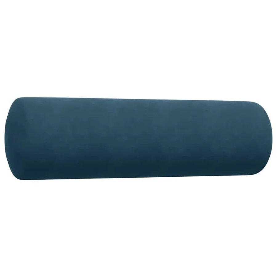 Ensemble de canapés 3pcs et coussins et traversins bleu velours - 7
