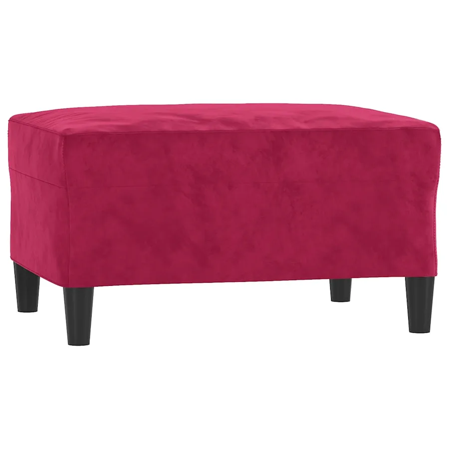 Ensemble de canapés 4 pcs avec coussins rouge bordeaux velours - 6