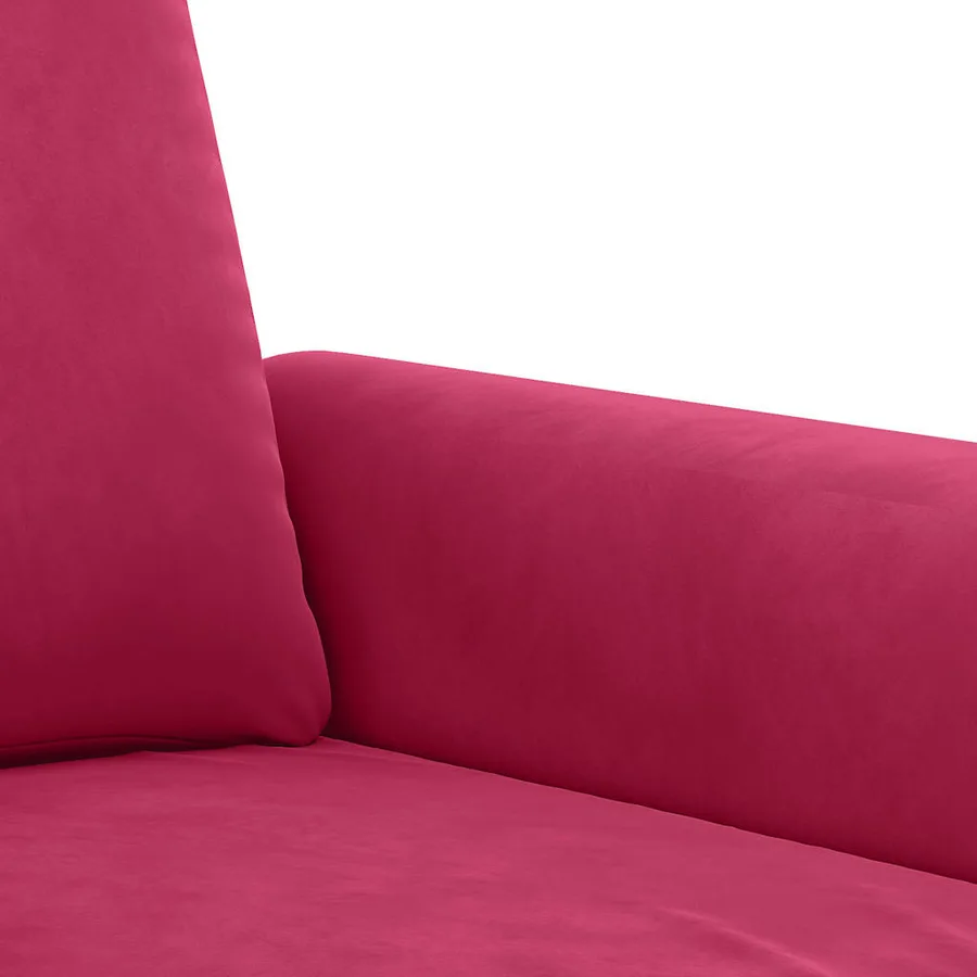Ensemble de canapés 4 pcs avec coussins rouge bordeaux velours - 8