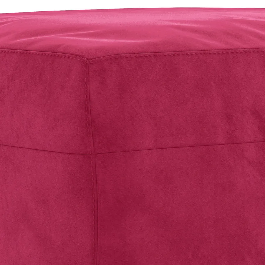 Ensemble de canapés 4 pcs avec coussins rouge bordeaux velours - 9