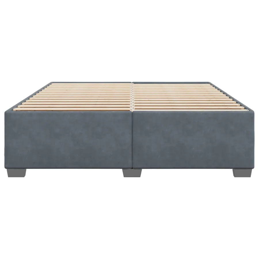 Cadre de lit sans matelas gris foncé 200x200 cm velours - 4