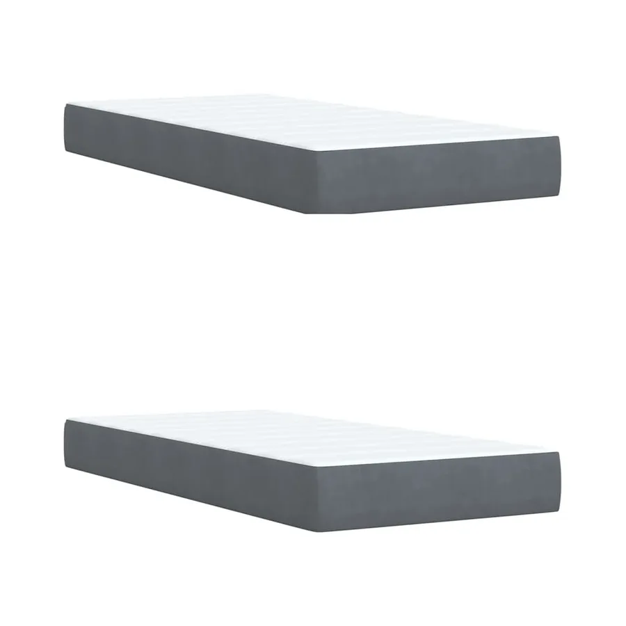 Sommier à lattes de lit et matelas Gris foncé 200x200cm Velours - 9