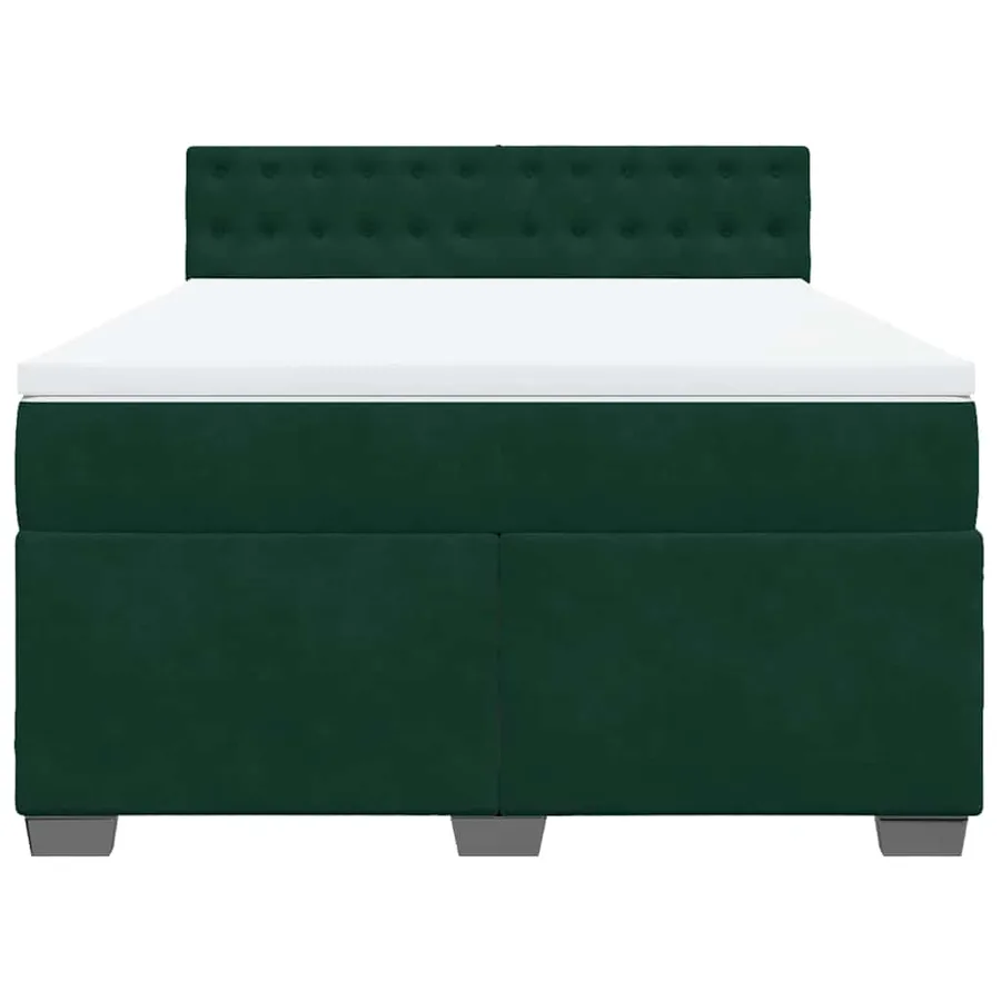 Sommier à lattes de lit et matelas Vert foncé 140x190cm Velours - 6